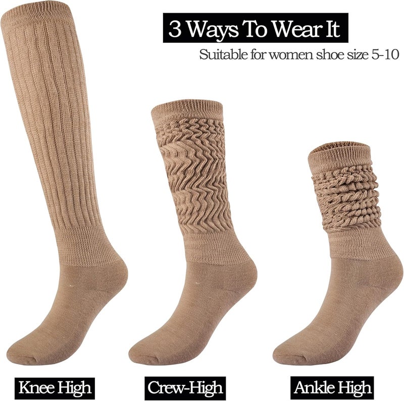 JORMATT Women Slouch Socks Thick Boot Socks Soft Extra Long Knee High Scrunch Socks Size 5-10 - Image 2